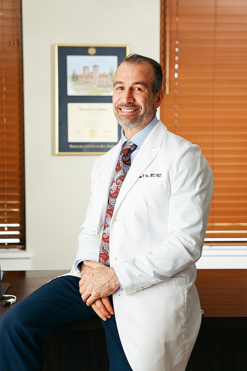 Charlottesville Concierge Medicine model dancing with headphones in a stylish outfit.